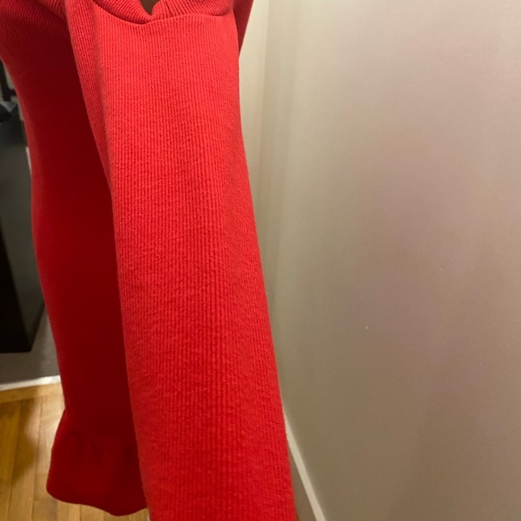 Avec Les Filles Dress Red Cold Shoulder xs - Picture 5 of 6